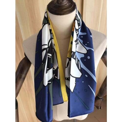 2019 new arrival fashion brand 100% silk scarf 90*90 cm square shawl hand made roll wrap for women lady free shipping