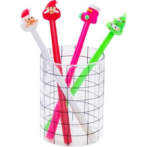 30pcs/lot Cute Christmas Santa Claus 0.5MM Student Writing Gel Pen Office Stationery NEW Year Christmas Gift Party