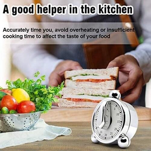 4 PCS Kitchen Timer Countdown Loud Alarm Clock Wind Up 60 Minutes Mechanical Visual Timer for Cooking Baking Kids