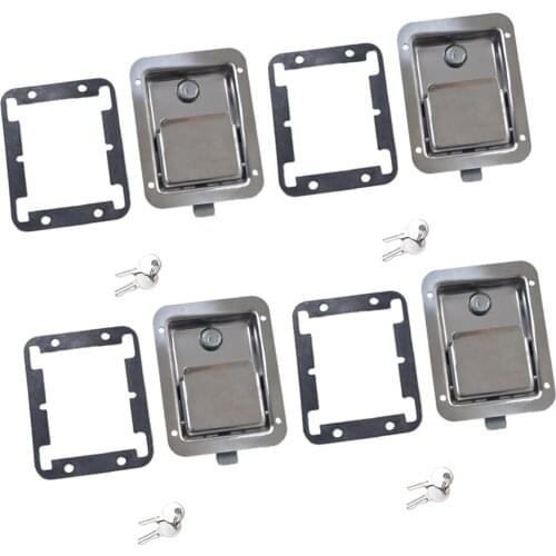 4x Stainless Steel Tool Box Motorhome Entry Dead Lock Latch&Key&Gasket