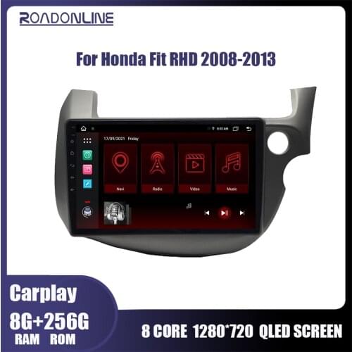 Roadonline Vehicle For Honda Fit RHD 2008-2013 Gps Car Navigation Multimedia Radio Player Android 10 6G 128G Auto Bluetooth