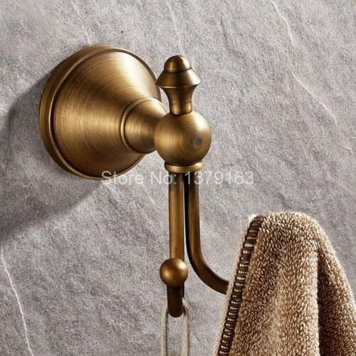 Bathroom Accessory Vintage Retro Antique Brass Wall Mounted Hardware Robe Hook Hanger Clothes Coat Hat Bag Towel Holder aba146
