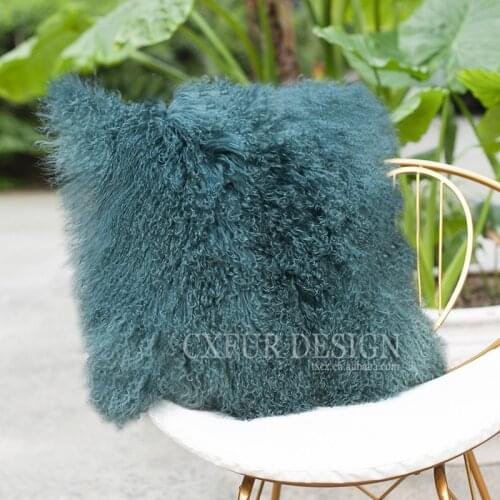 Free Shipping CX-D-04R Mongolian Lamb Fur Cushion Cover Home Decorative Pillows Covers