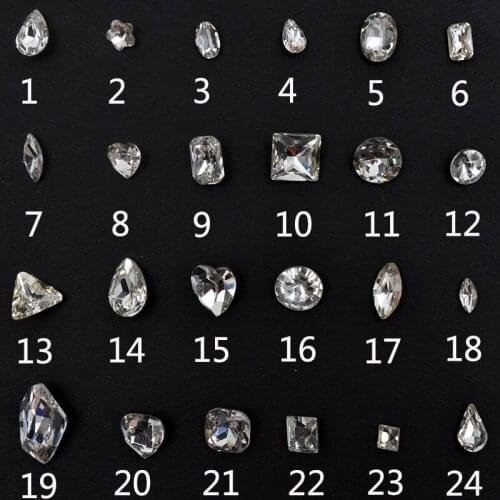 Free Shipping Quality Promise 100pcs Clear Nail Rhinestones Nail Color Horse Eye Acrylic Nail Diamonds 3D Nail Art Decoration