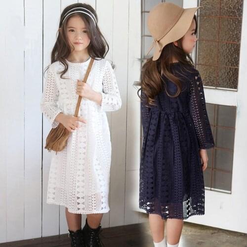 Kids Princess Lace Dress Teens Girls 12 13 14 15 Years Long Sleeve Lace Dress Dress Dark Dress in Fall Winter