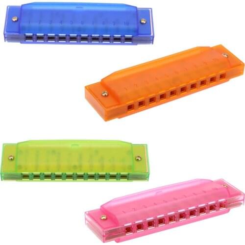 Diatonic Harmonica 10 Holes Blues Harp Mouth Organ Key of C Reed Instrument with Case Kid Musical Toy