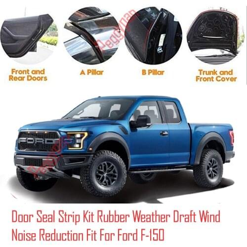 Door Seal Strip Kit Self Adhesive Window Engine Cover Soundproof Rubber Weather Draft Wind Noise Reduction Fit For Ford F-150
