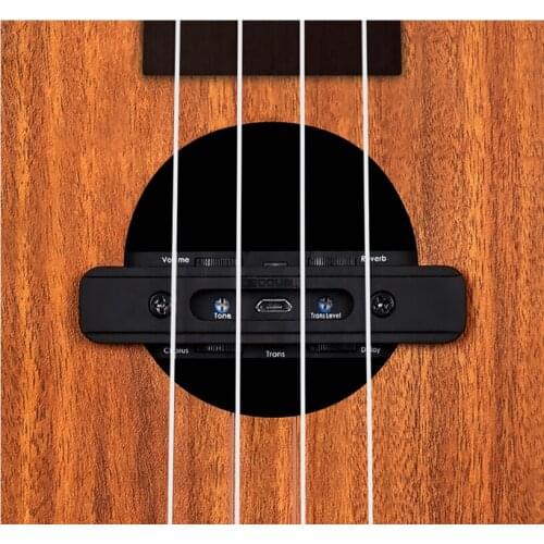 DOUBLE U0 Ukulele Pickup Built-In Chorus Delay Reverb Effects Soundhole Dual Channel Pick Up System Acoustic Ukulele Accessories