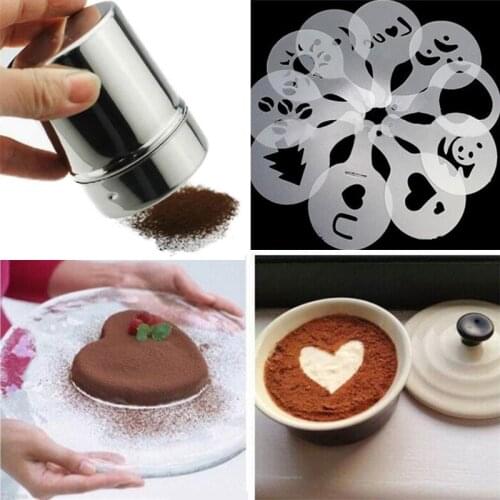 Cappuccino Mold Fancy Coffee Printing Model Foam Spray Cake Stencils Powdered Sugar Chocolate Cocoa Coffee Printing Assembly