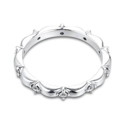 Authentic 925 Sterling Silver Flower Petals Band Ring Female Wedding Engagement Rings for Women Fine Jewelry Bague Femme