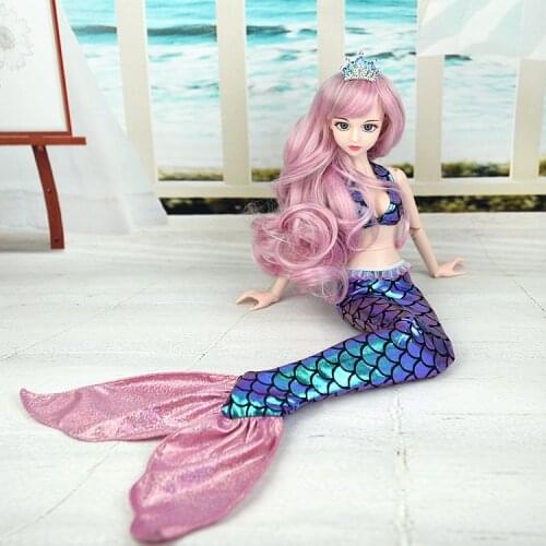 Purple and Pink Mermaid Suit Set Dress Outfit Clothing Party Dress For 1/3 1/4 BJD SD Xinyi Night Lolita 45-60CM Doll