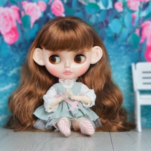 Blyth Doll Blyth Matte Face Frosted White Skin 1/6 BJD Ball Jointed Doll Hand Set Custom Dolls for Girl Gift for Doll Collection