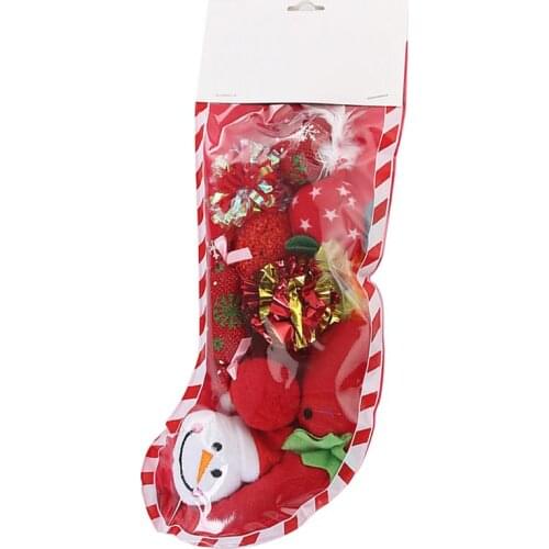 Legendog 10Pcs/Set Christmas Cat Toys Creative Cat Chew Toy Cat Ball Plush Toys For Christmas Pet Supplies Cat Favors