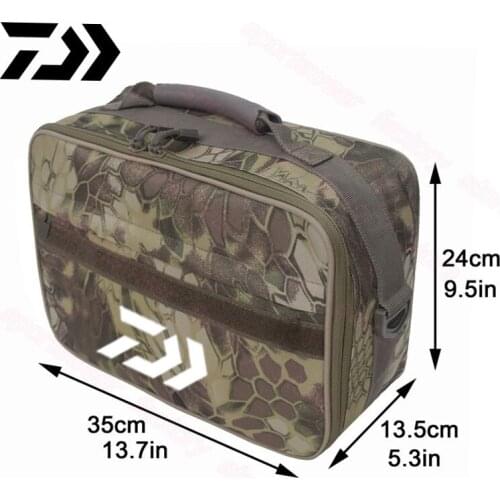 Daiwa Multi-Purpose Fishing Reels Bag Large Capacity Removable Partition Waterproof Adjustable Fishing Reel Storage Case