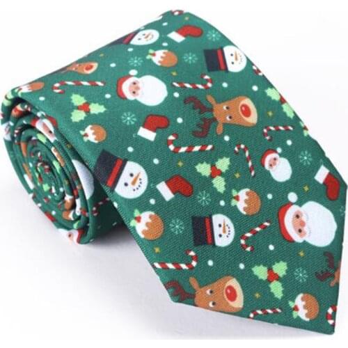 Chirstmas Tie Fashion 8cm Handmade Silk Red Green Santa Claus Snowman Necktie For School For Boy Party Festival Xmas Neck Ties