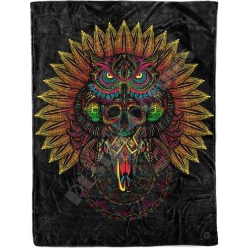 Wise Spirit Blanket 3D Printed Plush Fleece Blanket Adult Home Office Washable Casual Kids Sherpa Blanket 06