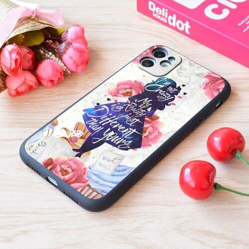 For iPhone Alice I'm Not Crazy Print Soft Matt Apple Case