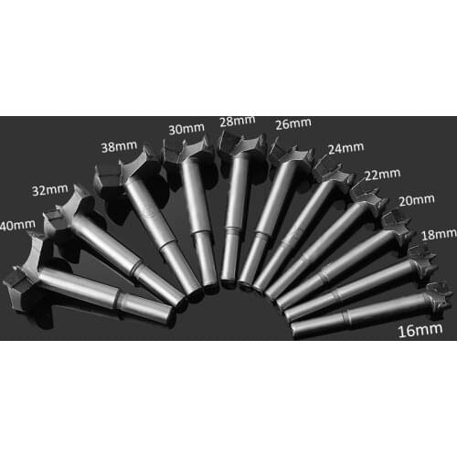 15-55mm Forstner Auger Drill Bit Set Wood Drilling Woodworking Hinge Hole Saw Window Wooden Cutting Rotary Hand Tool Accessories