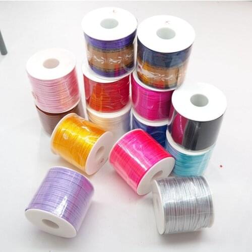 Chenkai 50 meters/lot 2.0mm Nylon Satin Cord for DIY Silicone Baby Chewing Teething beads necklace teether chain Jewelry Toy