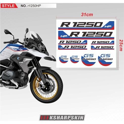 New Motorcycle Sticker Body Reflective Waterproof Body Fuel Tank Tail Box Logo Decals Kit Set For BMW R1250HP R1250GS r1250gs hp