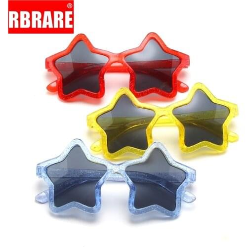 RBRARE 2021 New Children Sunglasses Fashion Cartoon Personality Sunglasses for Kids Cute Five-pointed Star Baby Sunglasses