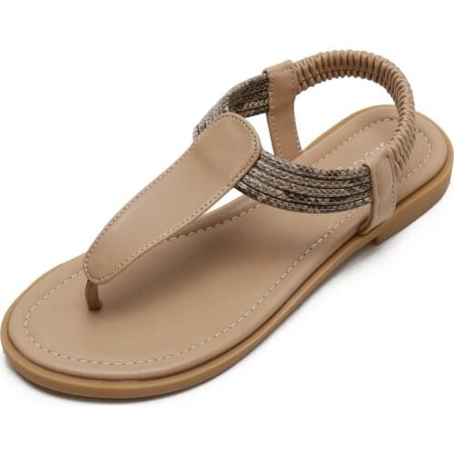 Kalsooni 2021 NEW Women Rome Flat Sandals Comfortable Bohemian Vintage Beach Shoes