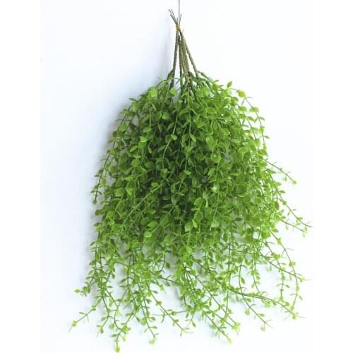 New arrival Artificial Eucalyptus Leaves Plastic hanging rattan wall mounted vines for home decoration