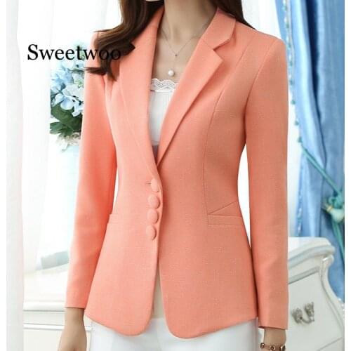 The New high quality Autumn Spring Womens Blazer Elegant fashion Lady Blazers Coat Suits Female Big S-5XL code Jacket Suit