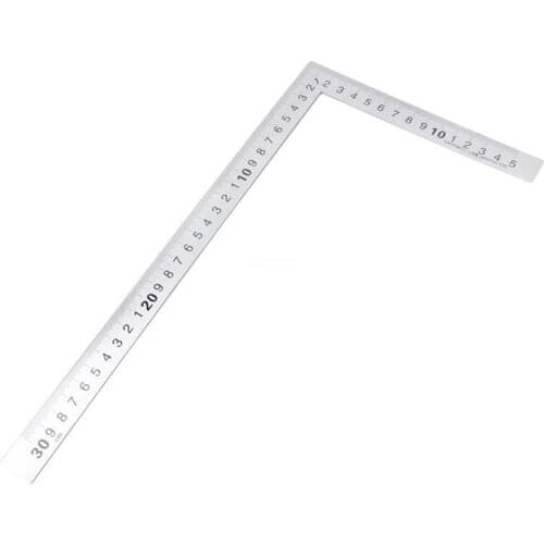 OOTDTY Stainless Steel 15x30cm 90 Degree Angle Metric Try Mitre Square Ruler Scale
