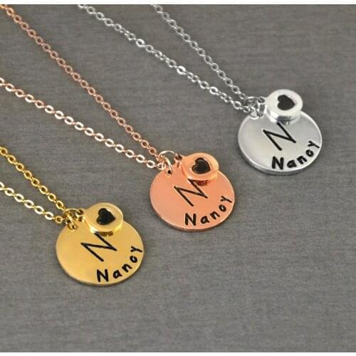 Personalized name Necklace ,Custome Initial letter Necklace,Disc Letter Jewelry ,Coin Necklace