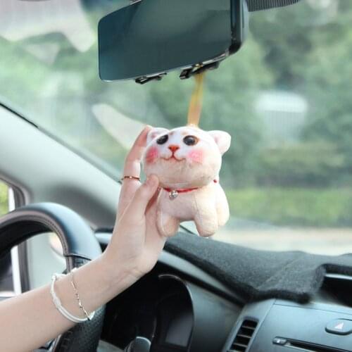 Cute Cat Car Pendants In Car Hanging Ornaments Cute Puppy Toys Figures Car Accessory Air Freshener In Auto Dashboard Decoration