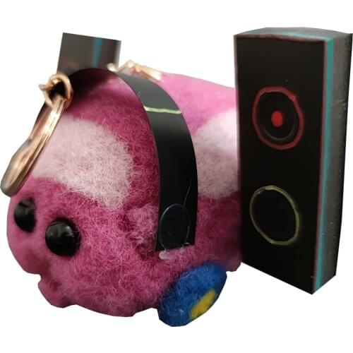Pui Pui Molcar animal Keychain Finished Wool Needle felting toy Key Chain Gifts for Women Car Bag Accessories Key Ring Jewelry