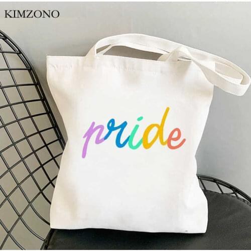 Lgbt Pride Rainbow shopping bag jute bag canvas shopper handbag shopper cotton bag ecobag string bolsas reutilizables cabas