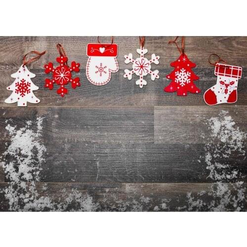 Christmas Decors Gray Wooden Board Photo Backdrop Custom Photography Background for Children Baby Pets Photophone Photobooth
