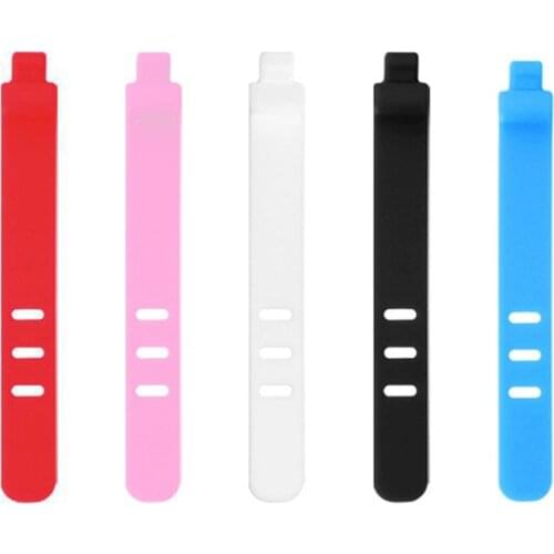 Silicone Straps Data Cable Soft Tape USB Wire Cable Tie Cable Organizer For Iphone Android Charging Earphone Bobbin Winder