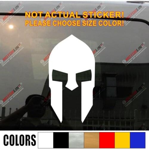Spartan Mask Sparta Decal Sticker Car Vinyl pick size color Molon Labe die cut no bkgrd