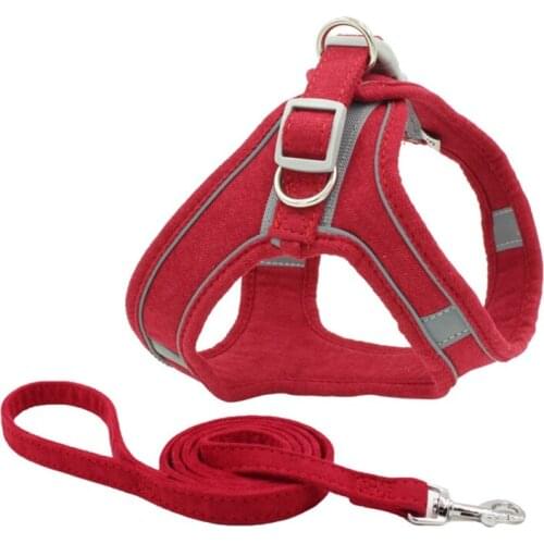 Pet Chest Harness Reflective Breathable Dog Leash Candy Color Small Dog Vest Style Cute Durable Daily Outdoor Walk Dog Supplies