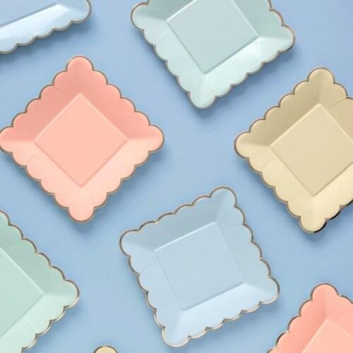 8Pcs 7inch Paper Plates Happy Birthday Wedding Party Disposable Tableware Baby Shower Party Supplies