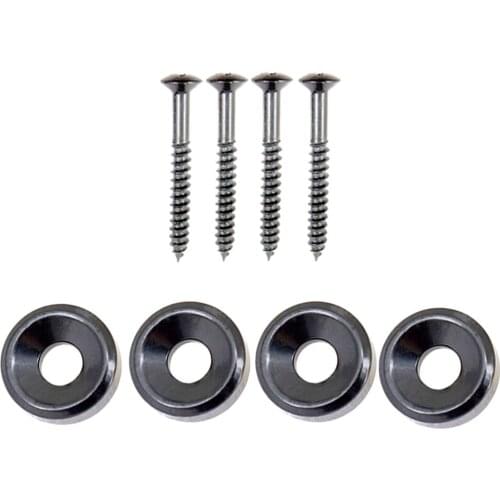 Tooyful 4Pcs Guitar Body Neck Fixed Mounting Screw Ferrules for Electric Bass Guitar