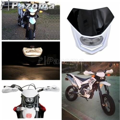 Universal Motorcycles Dirt Bike Dual Sport Enduro Motocross Headlight Fairing for Yamaha YZ XT WR TTR TT Blue Headlamp 12V 35W