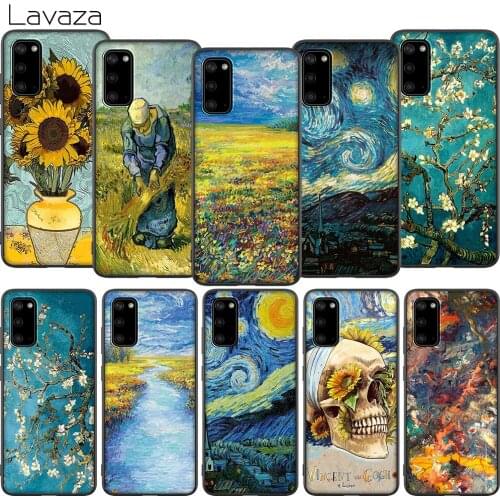 WEBBEDEPP Van Gogh Skull Tardis Soft Case for Samsung Galaxy Note 20 Ultra A01 EU A11 A21 A21S A41 M11 M30S M21 M31 M31S Cover
