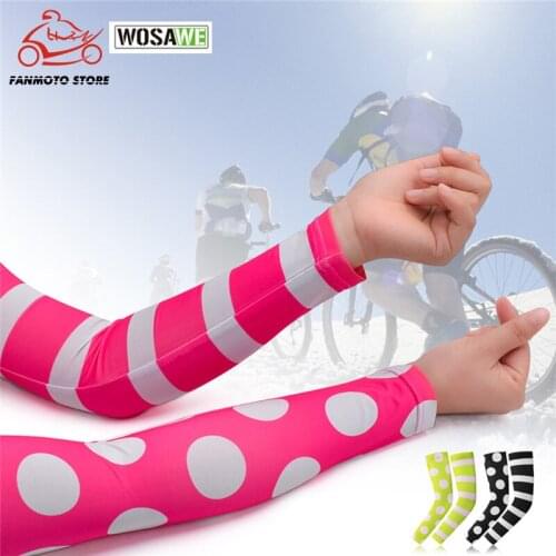 WOSAWE Breathable Quick Dry UV Protection Running Motorcycle Arm Sleeves Basketball Fitness Armguards Sports Cycling Arm Warmers