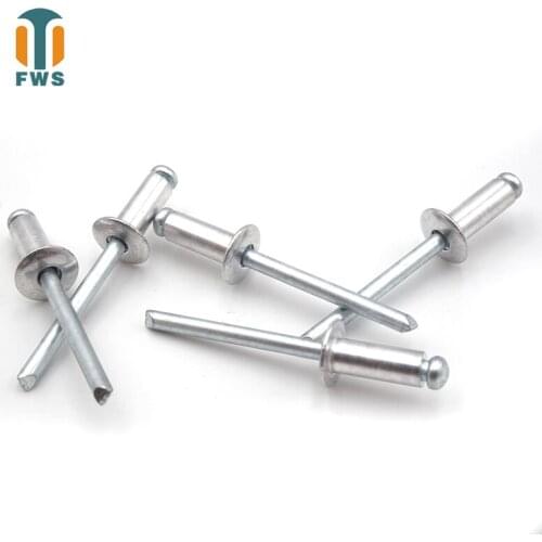 20PCS M4.8 22-30mm Multi Sizes DIN EN ISO15977 GB/T12618.1 Aluminium Open End Round Head Blind Rivet for Furniture Car Aircraft
