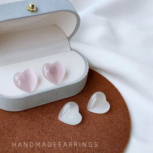 Upgraded Version of Flawless 925 Silver Needle Love Korean Style Gentle Cat Eye Stone Earrings Female Fresh Earring Cute Earring