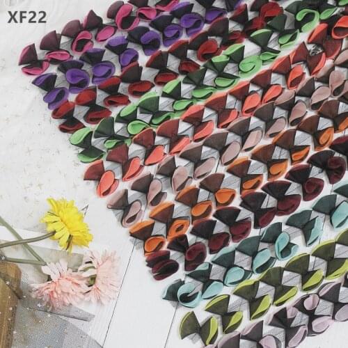 Zsbszc 6cm Chiffon 3D flower lace double leaves 10 colors clothing Tie accessories DIY handmade accessories XF22