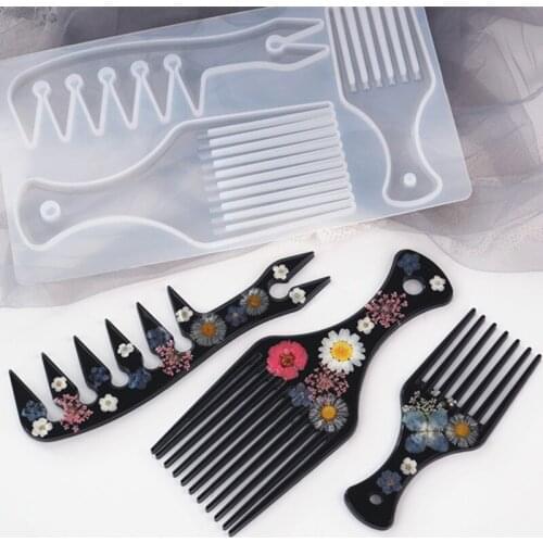 1pcs 3D Transparent Comb Series Silicone Mold Epoxy Resin Jewelry Making Cosmetic Tools DIY Hand Craft