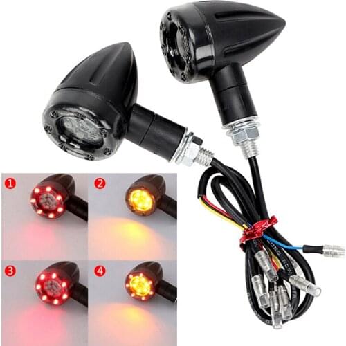 1pc Red Yellow 7.5*6*3.5cm 12V 13 LED Indicator Motorcycle Turn Signal Brake Stop Light
