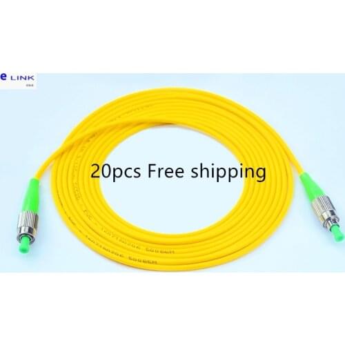 20pcs FC/APC-FC/APC fiber patchcords singlemode simplex 3.0mm cable 1 2 3 5 7 10 Mtr optical fibre jumper free shipping ELINK