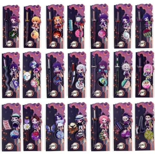 21Pcs/Lot Anime Demon Slayer Brooch Pins Tanjirou Nezuko Tomioka Kimetsu No Yaiba Cosplay Prop Brooch For Lapel Bag Jewelry