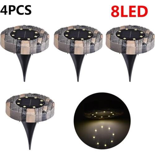 4 Pack Solar Ground Lights Simulated Stone Light 16 LED Waterproof Outdoor with Light Sensor for Lawn Pathway Yard Driveway